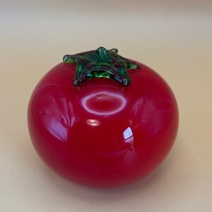 Hand Blown Red Glass Tomato Art Glass